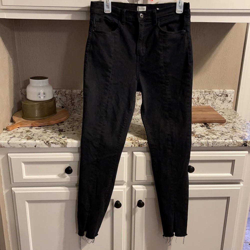 High Waisted Black Fringe Jeans with free pair of flare jeans